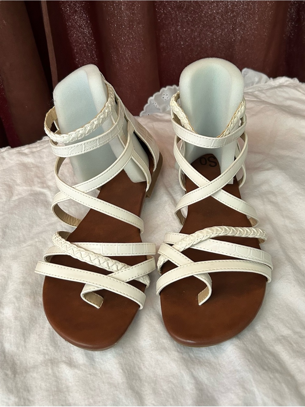 SO White Strappy Sandals - Women’s Size 10